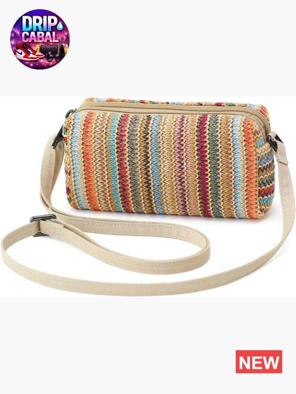 PP Straw Hobo Crossbody Bag with Adjustable Shoulder Strap
